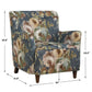 Lainey - Floral Upholstered Armchair - Blue