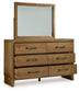 Sherbana - Dresser And Mirror - Light Brown
