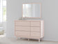 Wistenpine - Dresser And Mirror - Blush