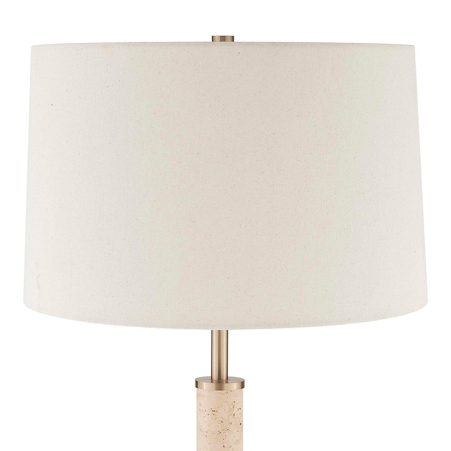 Verlaine - Travertine Floor Lamp - Brass,Gold