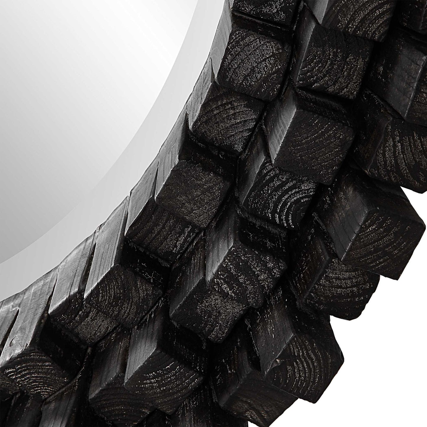 Circle Of Piers - Round Mirror - Black