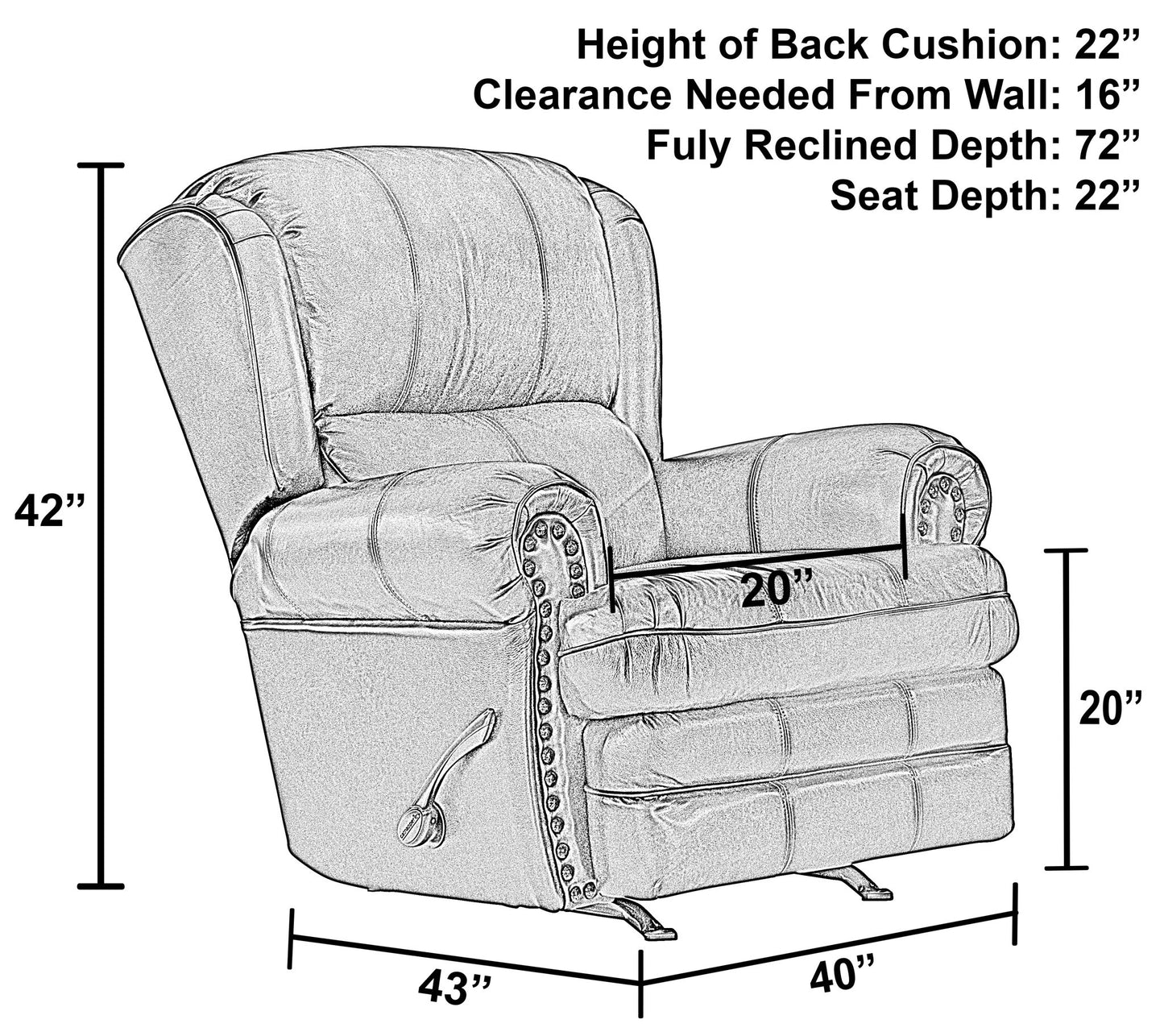 Roberto - Leather Rocker Recliner - Cocoa