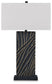 Bartlen - Poly Table Lamp - Black / Gold Finish