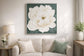 Ivory Bloom II Hand-Painted Canvas In Frame - Green / White