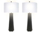 "Obsidian Glow" Metal Table Lamp (Set of 2) - Matte Black
