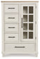 Shaybrock - Door Chest - Antique White / Brown