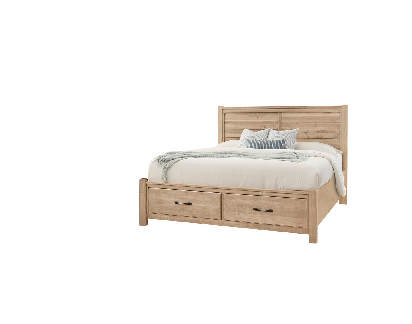 Cool Rustic - Plank Bed With Footboard Storage - Clear Maple