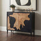 Andrei - Teak Root 2 Door Cabinet - Black / Woodtone