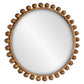 Cyra - Wood Beaded Round Mirror - Bronze