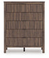 Pamytta - Five Drawer Wide Chest - Brown