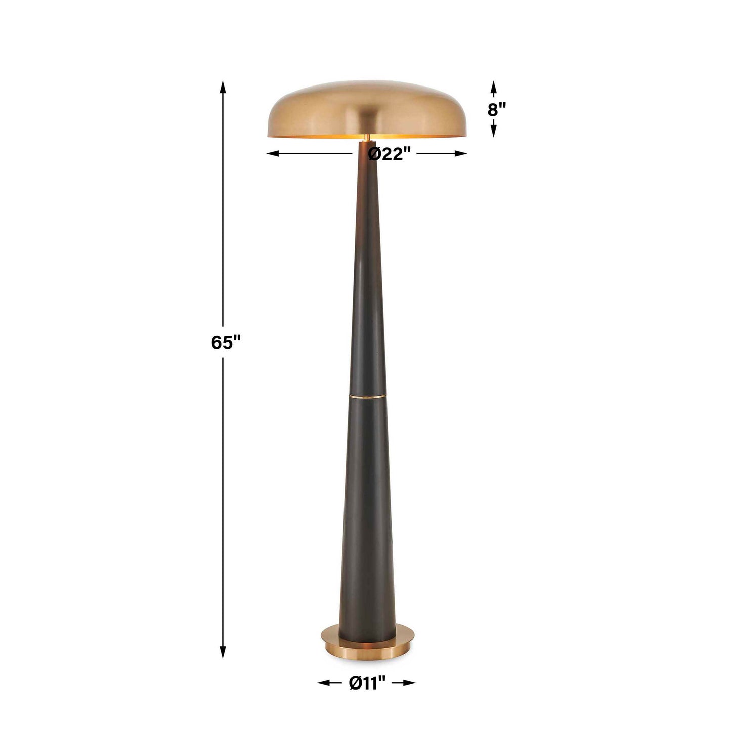 Davis - Floor Lamp - Black,Brass,Gold