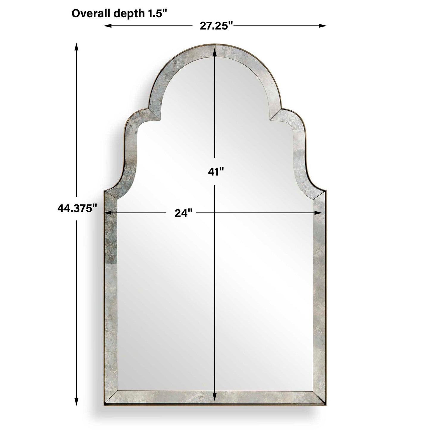 Brayden - Antique Arch Mirror - Plated Antique Brass