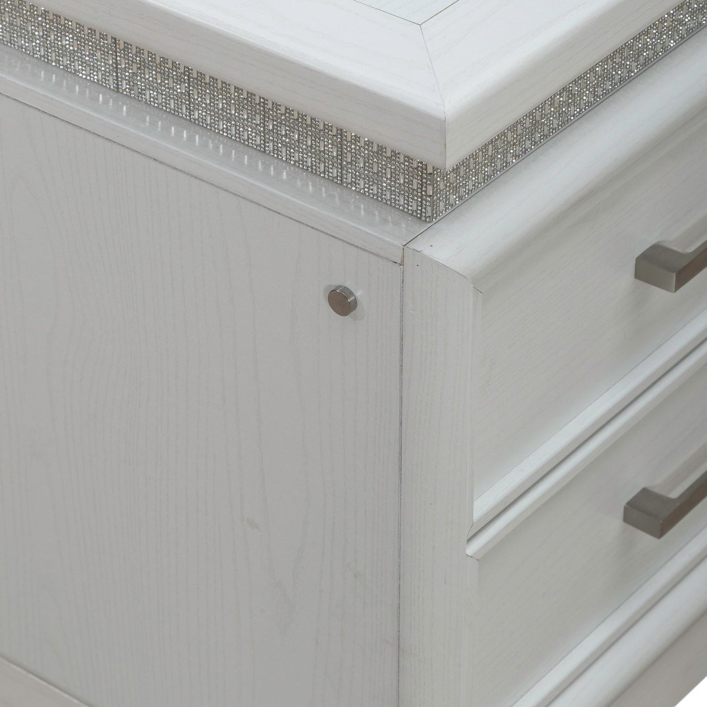 Reflections - Nightstand With Lights and Charging Station - White