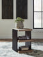 Rylandyn - Rectangular End Table - Black / Light Brown