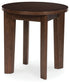 Korestone 2 - Round End Table - Dark Brown