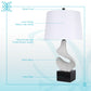 Sculpted Waves Resin & Metal Table Lamp (Set of 2) - White Stone / Matte Black