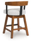 Ralene - Upholstered Swivel Barstool (Set of 2) - Medium Brown