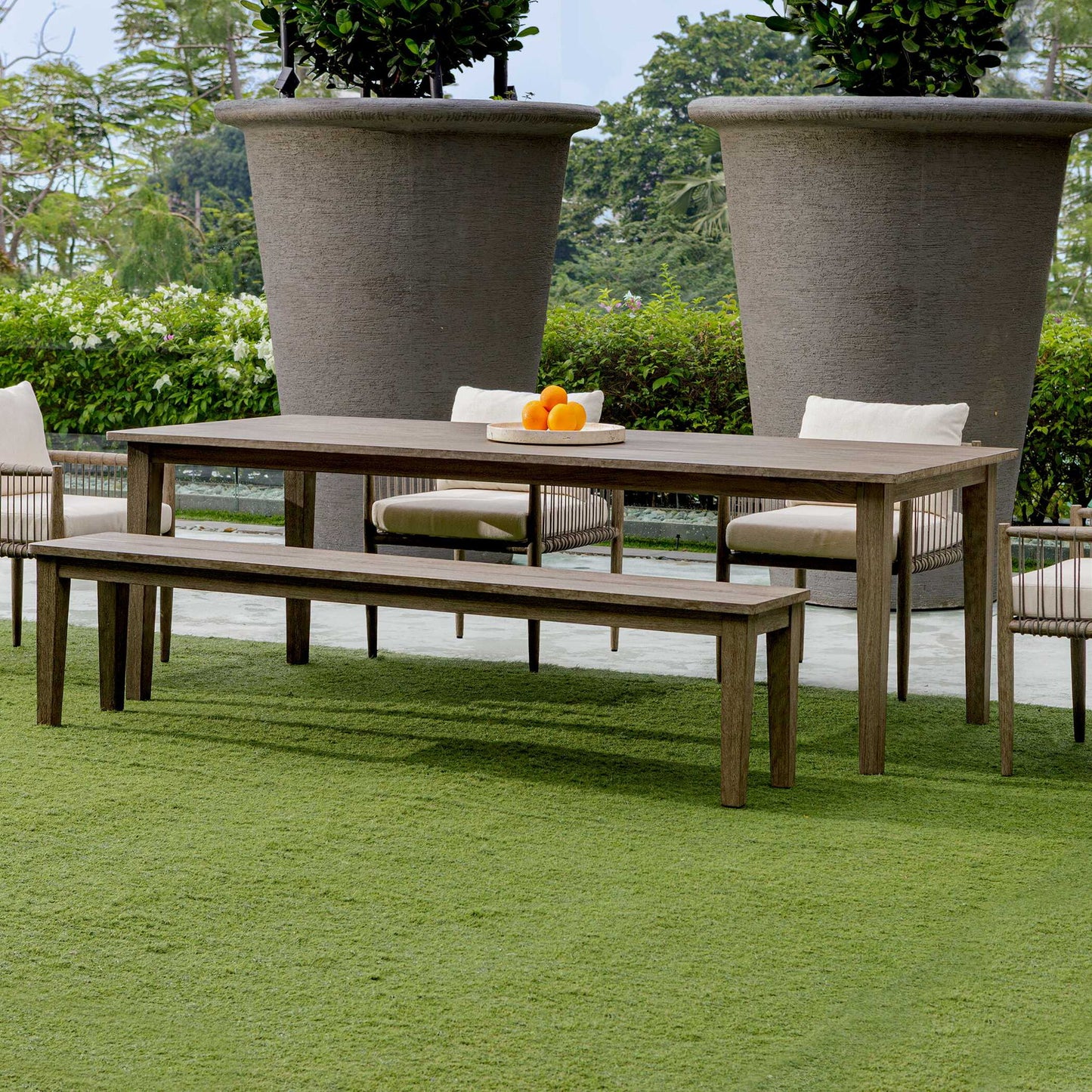Travessa - Outdoor Round Stone Tray - White