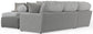 Canyon - 4 Piece Sectional With Cuddler Seat Cushions, Included Accent Pillows And Cocktail Ottoman (Left Side Facing Chaise) - Platinum