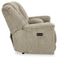 Hindmarsh - Power Reclining Loveseat with Console/ Adj Hdrst - Stone
