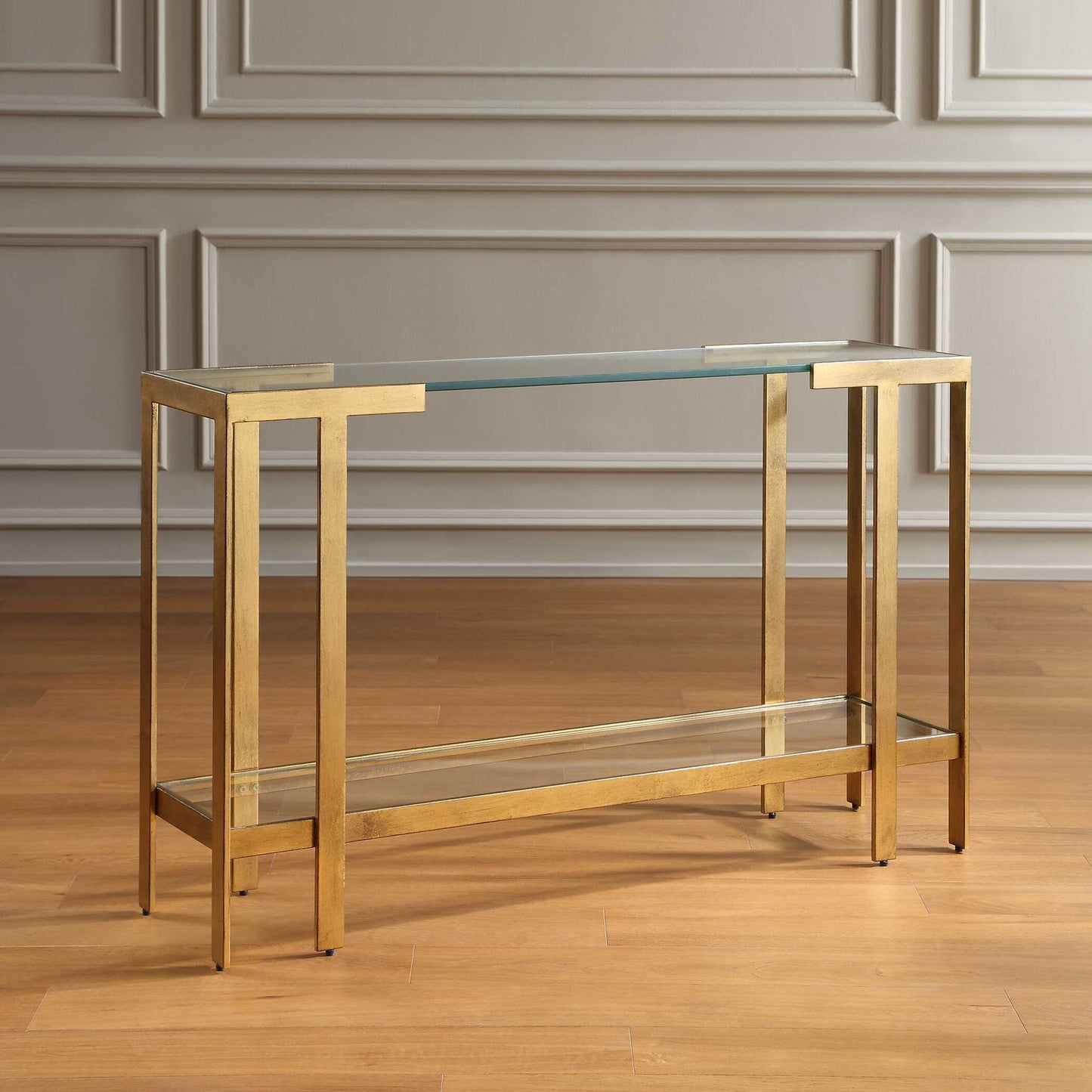 Kendrick - Glass Console Table - Gold