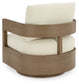 Serene Bay - Swivel Glider Chair With Cushion - Dark Brown / White