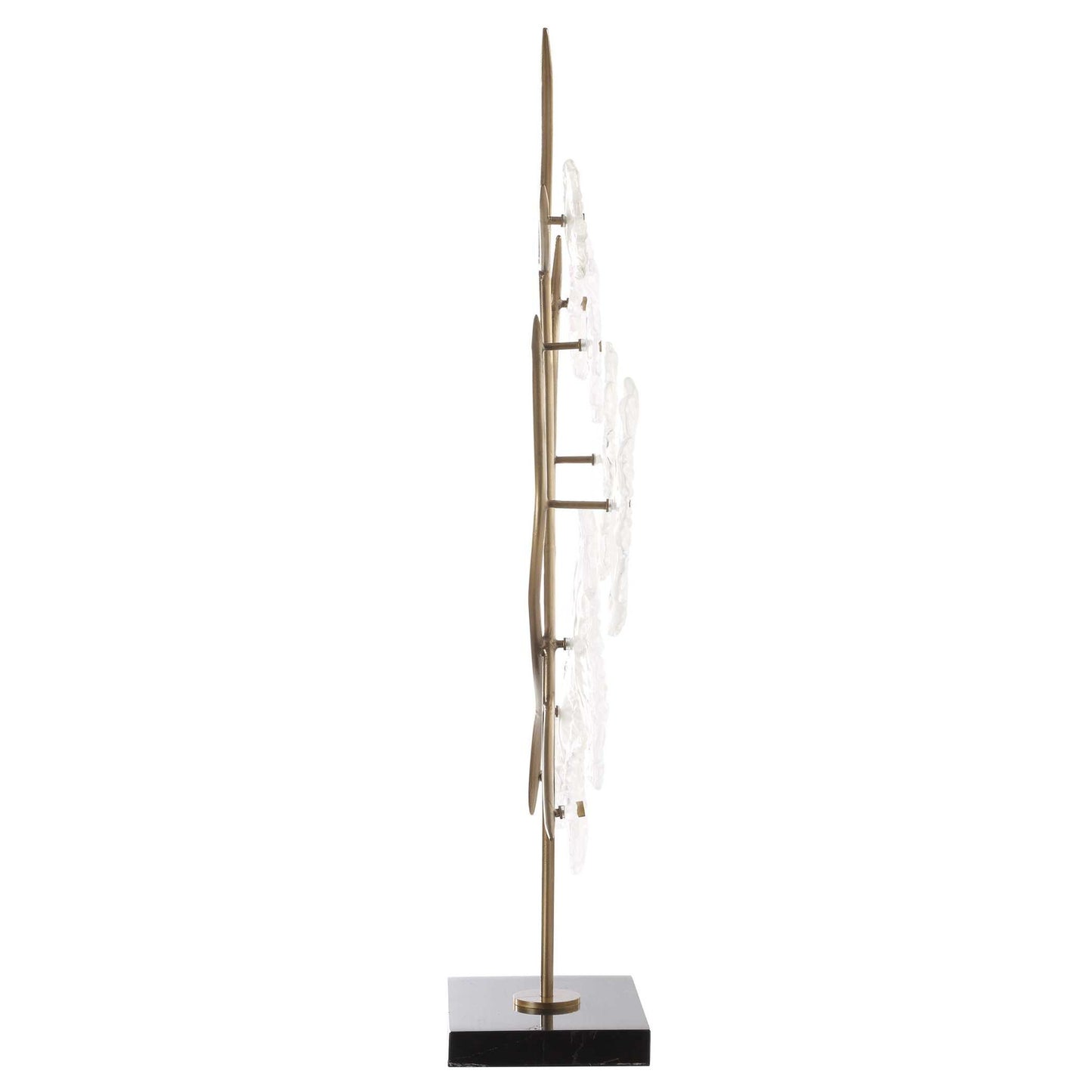 Glass - Garden Table Sculpture - Gold / White