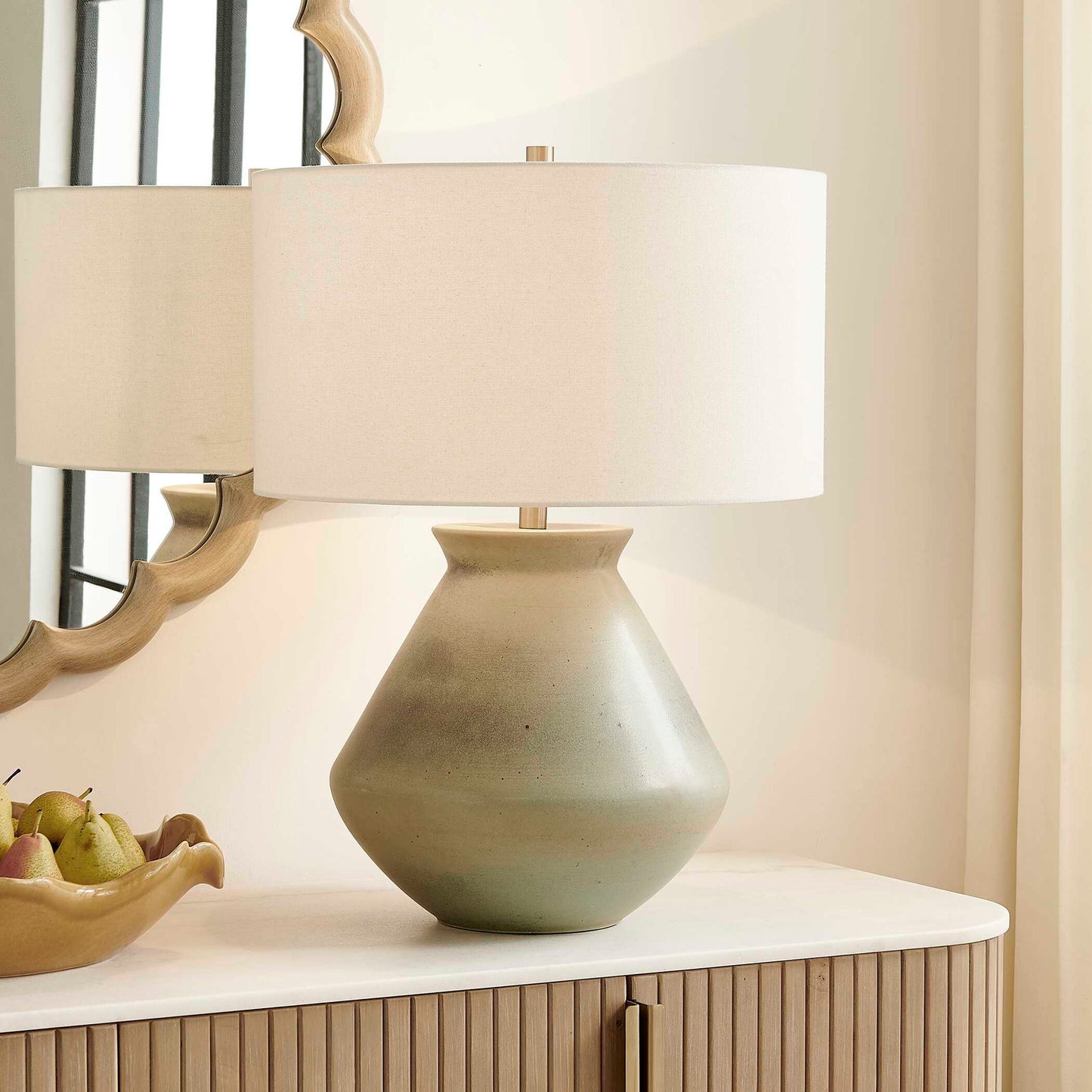 Natrone - Table Lamp - Brown,Gray,Green