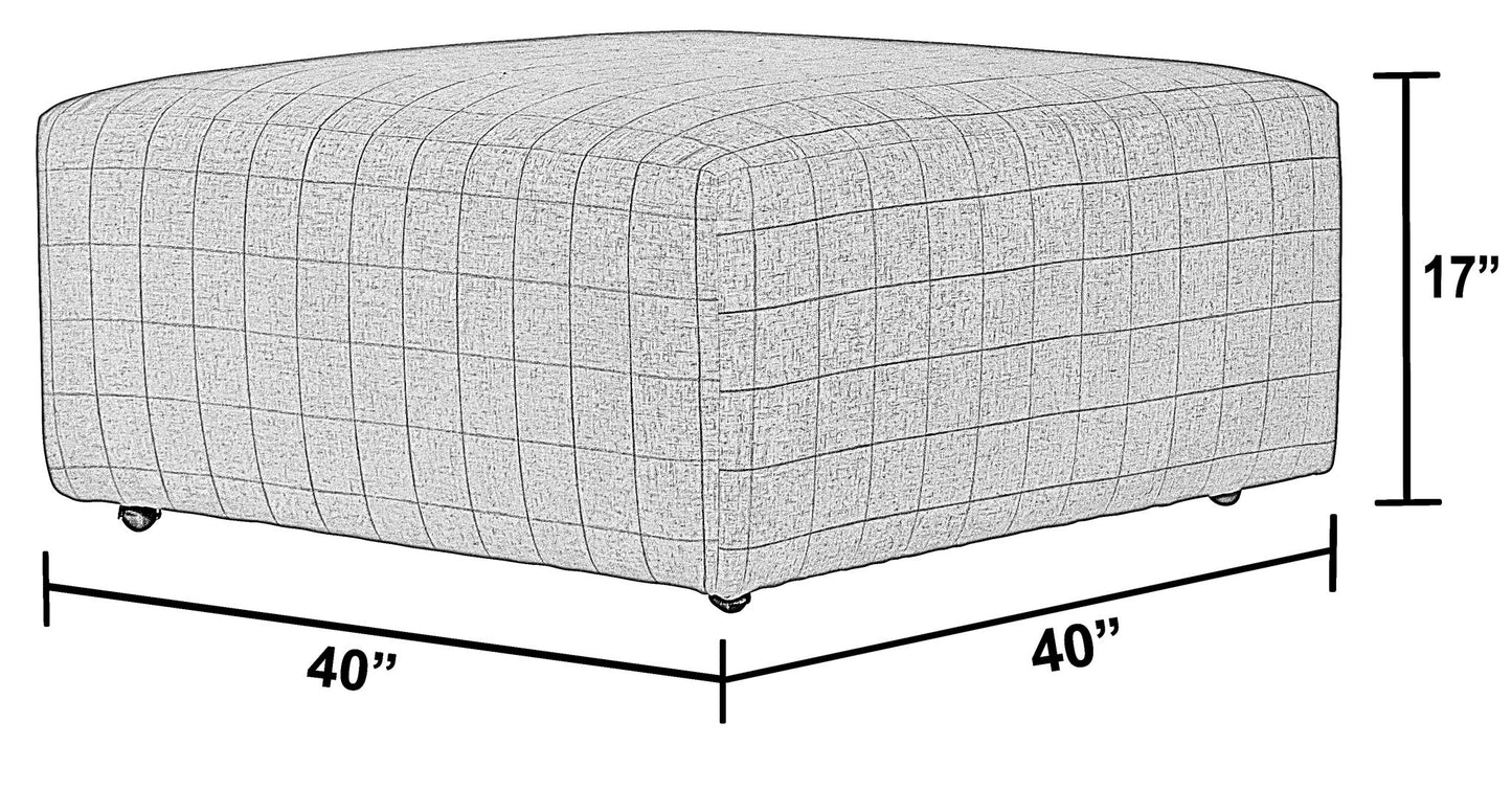 Justine - Castered Cocktail Ottoman - Wheat