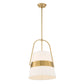 Harness - 1 Light Shade Pendant - White / Gold