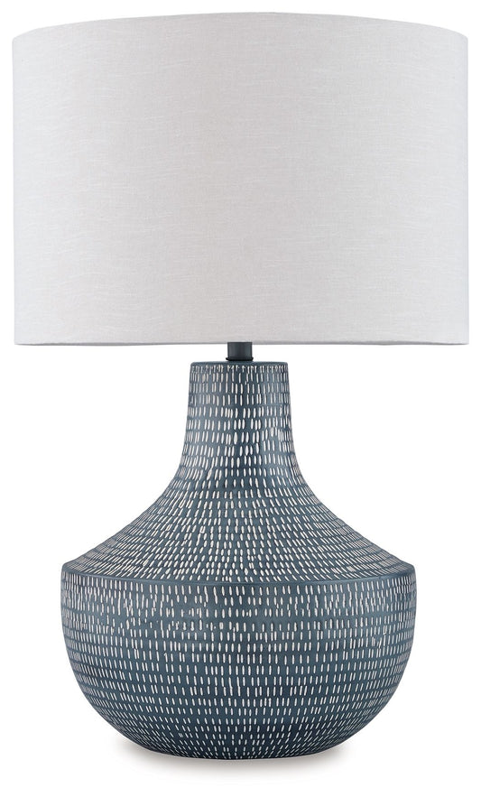 Schylarmont - Antique Gray / White - Metal Table Lamp