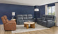 Warren - Power Reclining Loveseat With Console, Power Headrest & Lumbar - Black