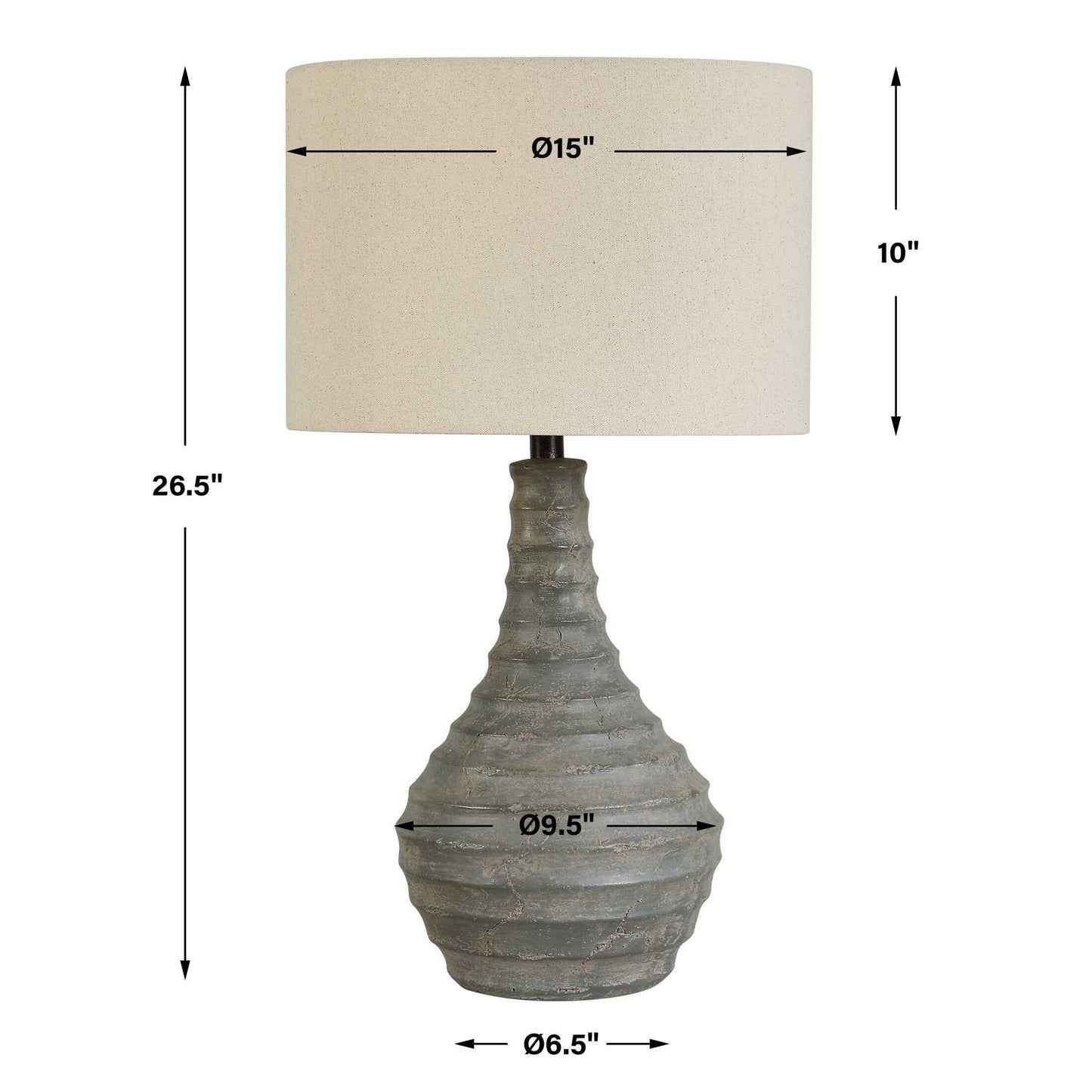 Stratum - Rustic Outdoor Table Lamp - Gray