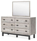 Vessalli - Dresser And Mirror - Gray