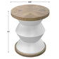 Spool - Geometric Side Table - White & Light Brown