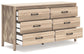 Battelle - Six Drawer Dresser - Tan