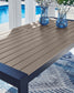 East Beach - Rectangular Dining Table With Umbrella Option - Blue