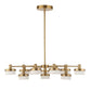 Wedge - 12 Light LED Brass Chandelier - White / Gold