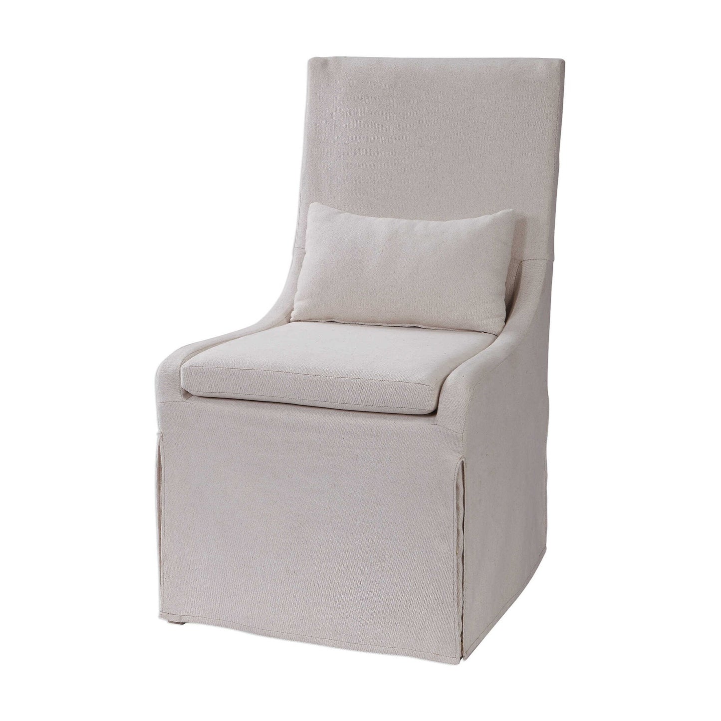 Coley - Linen Armless Chair - White