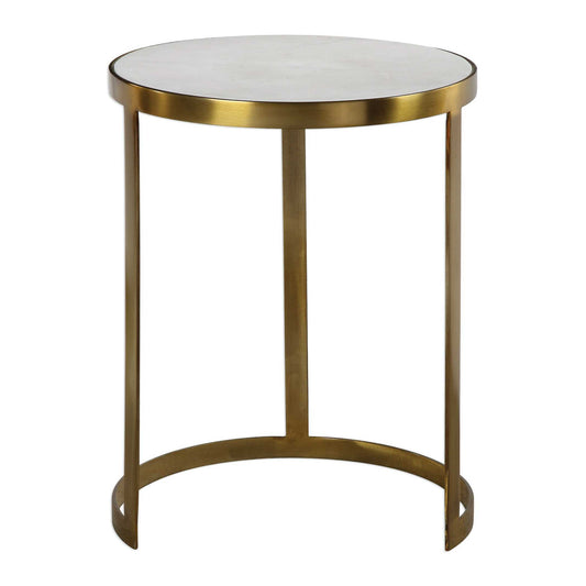 Clara - Accent Table - Gold / White