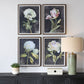 Florals On Black - Framed Prints (Set of 4) - Black