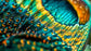 Peacock Droplets (Framed Small) - Blue