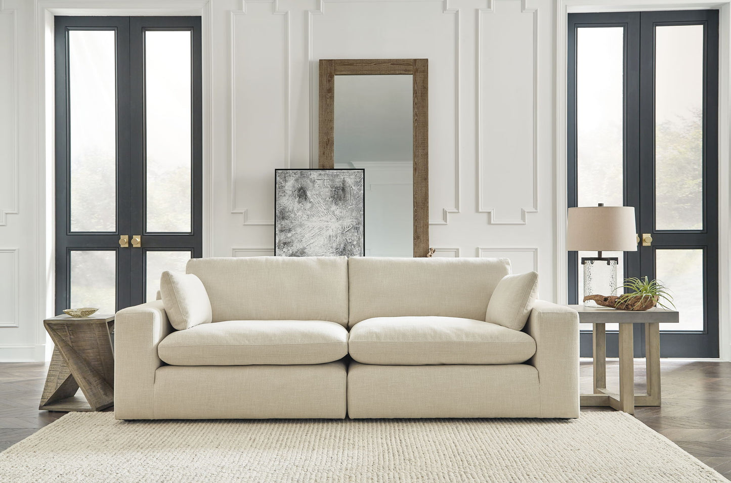 Elyza - Loveseat 2 Pc Sectional - Linen