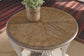 Realyn - Round End Table - White / Brown