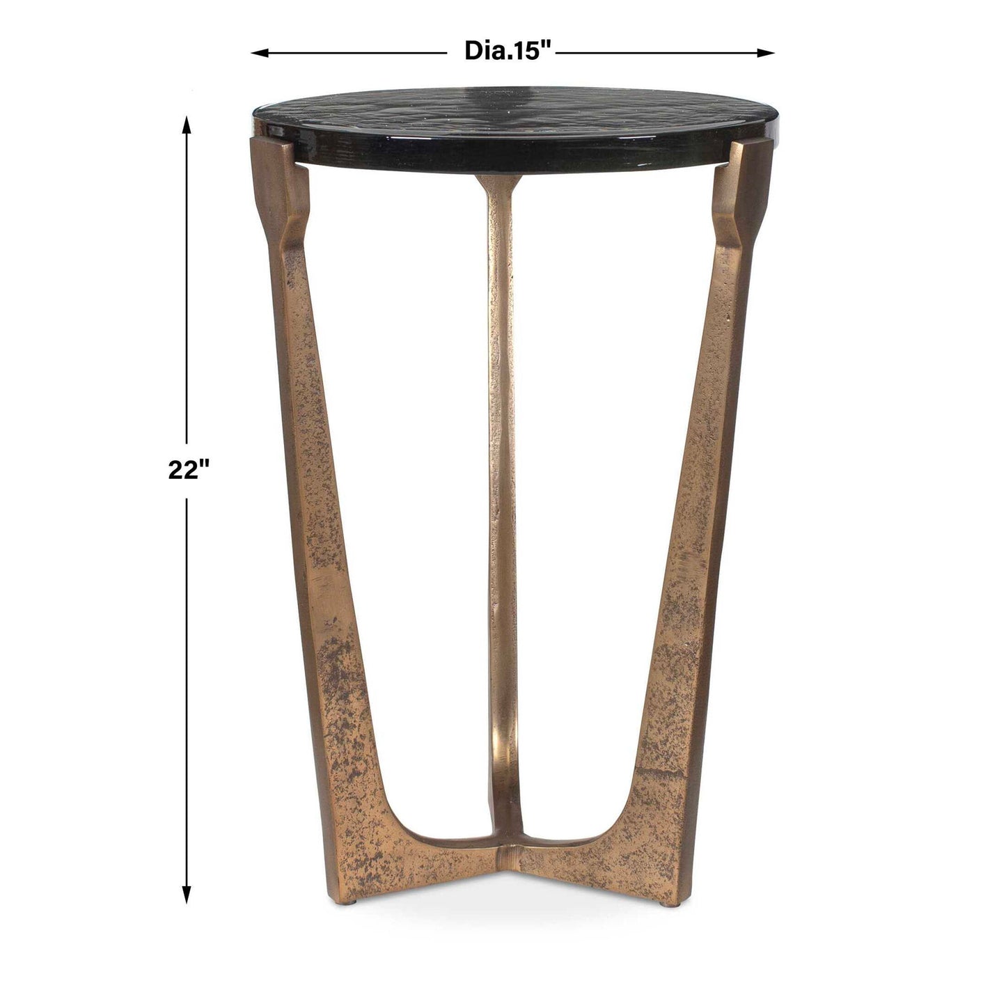 Bohdi - Outdoor Accent Table - Brass / Black