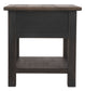 Tyler Creek - Rectangular End Table - Grayish Brown / Black