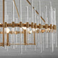 Crystal - Stick 8 Light Chandelier - Brass