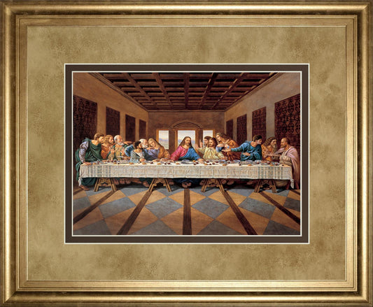 Golden Gathering - 34" x 40" Framed Wall Art - Beige