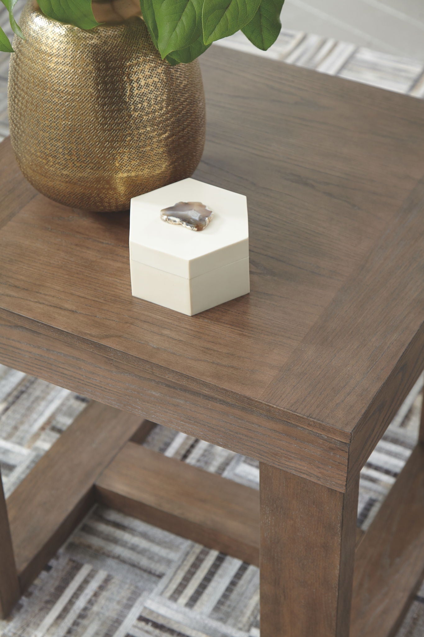 Cariton - Square End Table - Gray