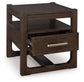 Breckington - Square End Table - Dark Brown